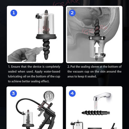 Manual Anal Pump Vacuum Sucking Massage Prostate Stimulator For Man Women Butt Plug Male Masturbator Vagina  Adult Sex Toys