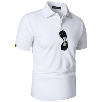 Summer Mens Short Sleeve Polo Shirt Sports Tennis T-Shirt Moisture-Wicking Shirts Breathable Button Streetwear Oversized T Shirt