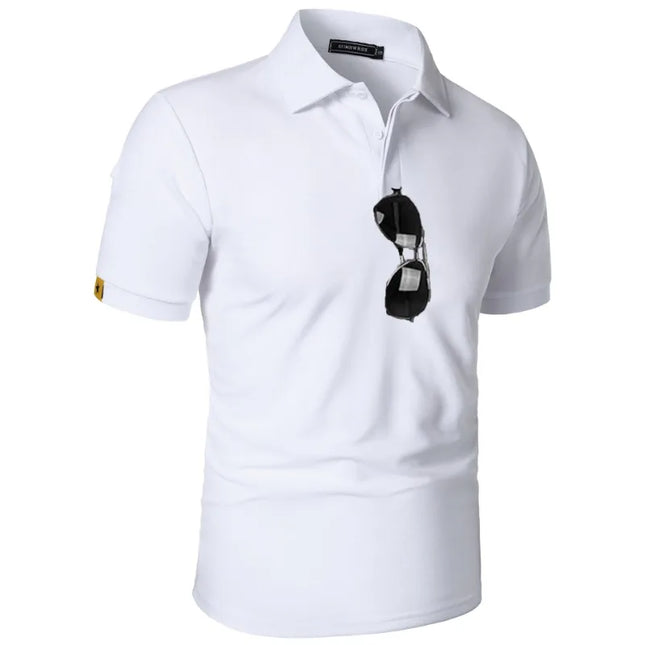 Summer Mens Short Sleeve Polo Shirt Sports Tennis T-Shirt Moisture-Wicking Shirts Breathable Button Streetwear Oversized T Shirt