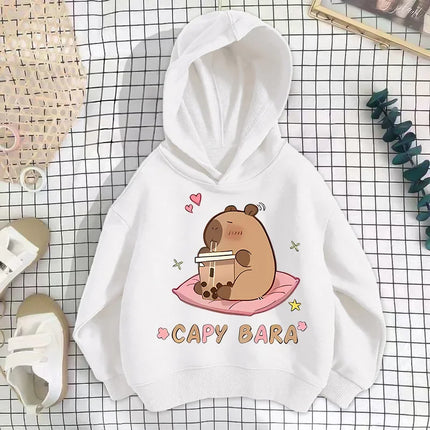 Autumn Winter Capibara Cute Printed Children's Hoodies Casual Fashion Kid Sweatshirt Girl Boy Clothing Warm Long Sleeve Pullover