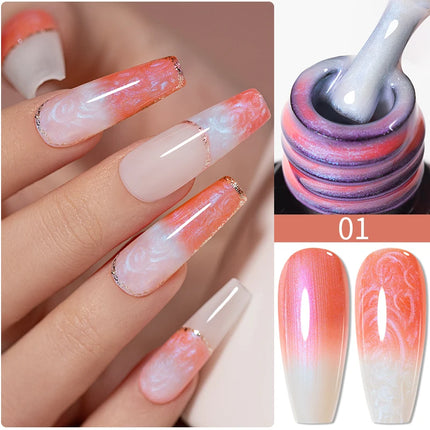 7.5ML Amber Moonlight Cat Magnetic Gel High Glossy Luxury Coffee Series Cat Eye Gel Soak Off UV Semi-Permanent Nail Art Varnish