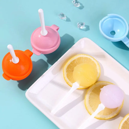 Quality Mini Silicone Ice Molds Reusable DIY Ice Pop Mold with Removable Lids Lollipop Ice Maker Party