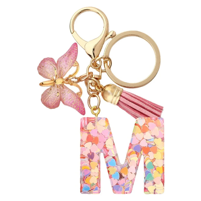 Fashion DIY A-Z Letters Keychain Metal Holder Pendant Key Chain Women Car Key Ring Simple Letter Name Key Party Gift Jewelry