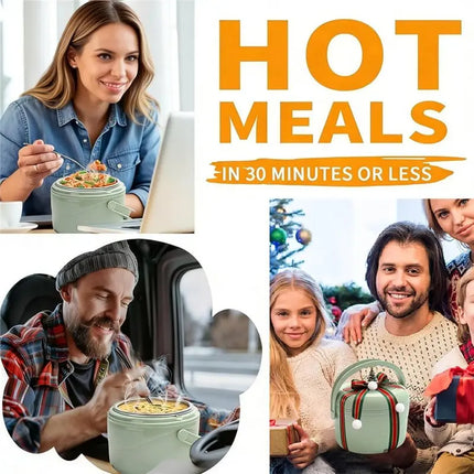 [NEW!N92R】 US Plug 80W Electric Lunch Box, 40 Oz Portable Food Warmer Heater For Office For Work& Car Travel Spill-Free Meals