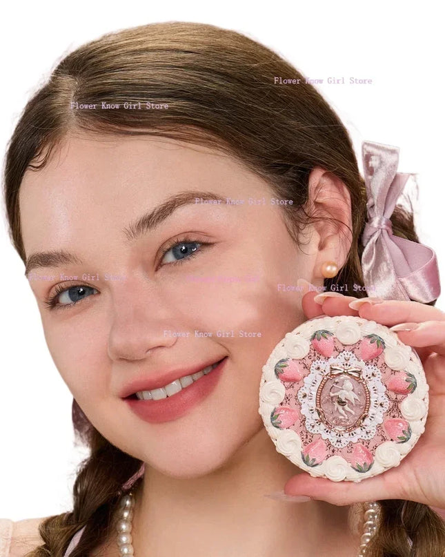 Flower knows Strawberry Cupid series Pressed Powder Matte Soft Focus Oil Control Holding Powder