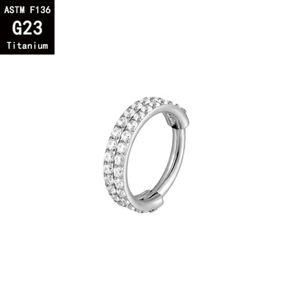G23 Titanium Hinged Segment Ring Tragus Daith Earring Piercing Jewelry Nose Ring Cartilage Hoops Double Row Helix Septum Ring