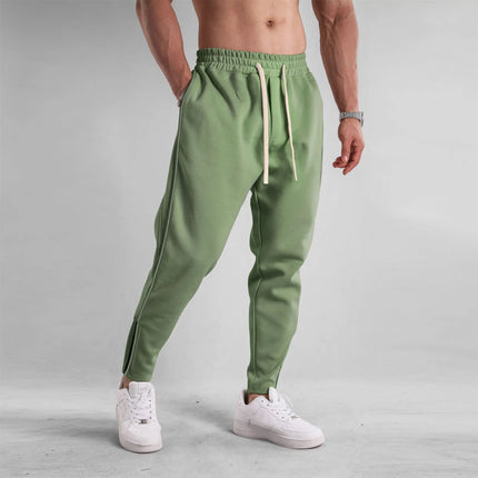 2026 Pants Men's Thick Sports Sweatpants Casual Running Loose Autumn Training Outdoor Straight Leg Slim Fit Zipper Cuff Trousers