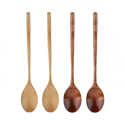 2pcs Wooden Spoon Tableware Kitchen Cooking Utensil Tools Soup Tea Spoon Catering Cooking Tool Coffee Soup Teaspoon Honey Spoon