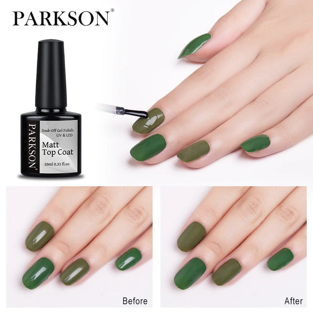Parkson 2/3pcs Matte Top Coat Gel Nail Polish Kit Base Top Coat Set UV LED Nail Art Manicure Polish Primer Soak Off Nail Gel Set
