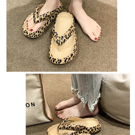 2025 Women Plaid Thong Flip Flops Summer Thick Platform Slides Ladies Non Slip Clip Toe Slippers Soft Casual Outdoor Beach Shoes