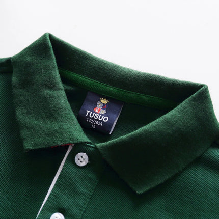 Men's High-Quality Cotton Polo Shirt ITALY GREEN Cotton Embroidered 'MILAN' Symbol Leisure Sport New Year's Gift for Men