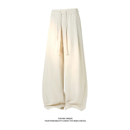 Casual sportpants Men Linen Feel Casual Pants Elastic Waist Breathable Summer Ice Silk Trousers Loose Fit Straight Leg Outdoor