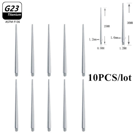 1/10PCS G23 Titanium Puncture Needle Guide Belly Lip Ear Eyebrow Tools Insertion Pin Taper Piercing Stretching Tool Accessory