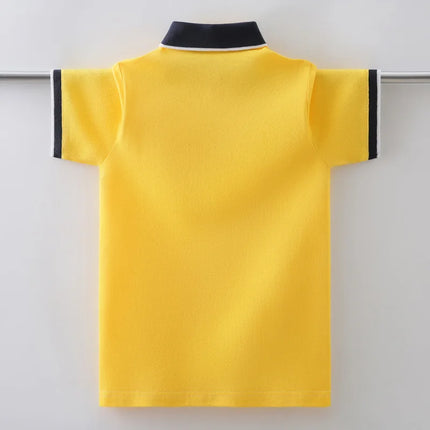 Children Summer Boys Polo Shirt Cotton Fashion Teen Kids Short Sleeve Tops for School Boys 5-14 Years Clothes
