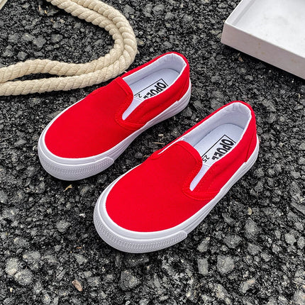 1020 Fashionable and breathable children's canvas shoes, soft-soled board shoes for boys and girls, solid color children's shoes
