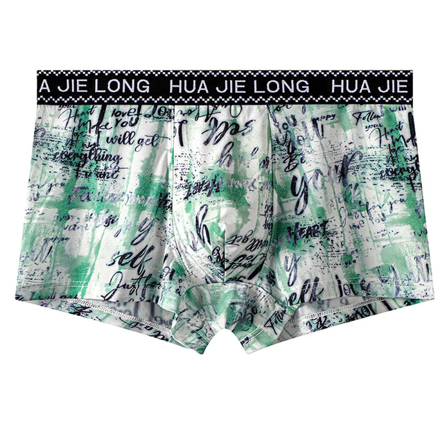 1/3PCS Fashion Letter Print Men's Underpants Summer Thin Smooth Ice Silk Men's Panties Breathable Mesh Crotch Underwear for Man