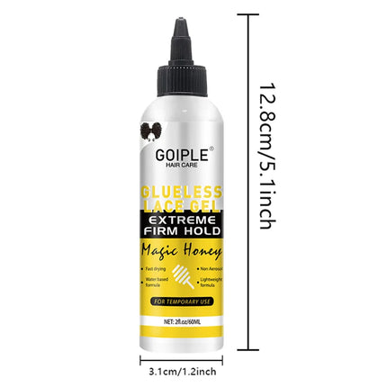 GOIPLE 2fl.oz Washable Glueless Lace Gel Extreme Hold Lightweight and Water Based Formula Non-Aerosol Adhesive for Temporary Use