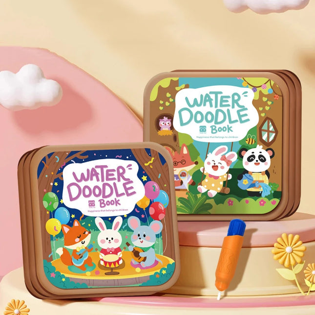 Magic Water Drawing Book Children's Montessori Reusable Coloring Book, Sensory Early Educational Learning Painting Toys for Kids