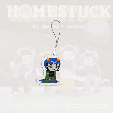 Cute Acrylic Homestuck Mobile Phone Charms Dave Strider John Egbert Karkat Small Pendant Phone Chain Keychain Fans Friends Gifts