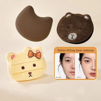 Premium Thick Soft Makeup Puff - Cute Skin-Friendly Wet & Dry Dual Use Sponge for Better-fitting Base Makeup