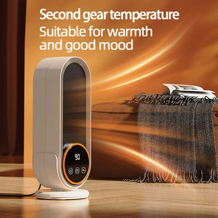 1200W Portable Mini Heater PTC Fast Heating Desktop Fan 2 Settings Timer Remote For Indoor Space Use