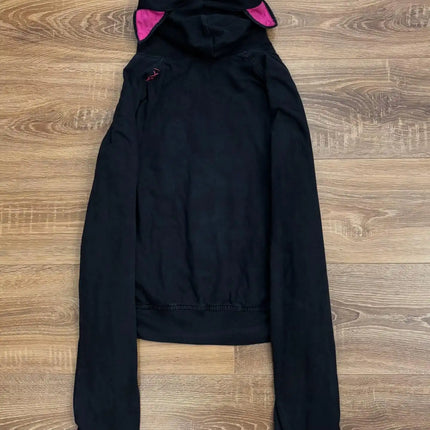 New Japanese Subculture Cat Ear Zipper Hoodie European and American Original Doll Print Cute Cool Double-sided Wearing Jacket