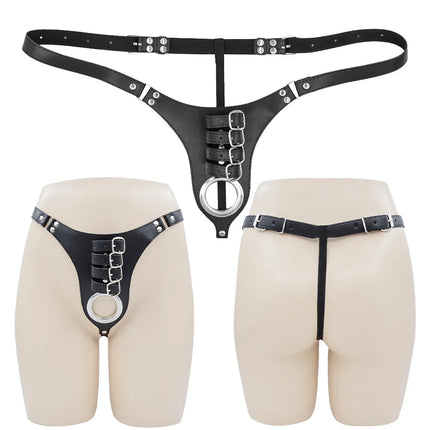 Bdsm Male Chastity Belt Sextoys Chastity Cage Leather Penile Wearing Pants Penis Ring Erotic Urethral Chastity Sex Toys for Men