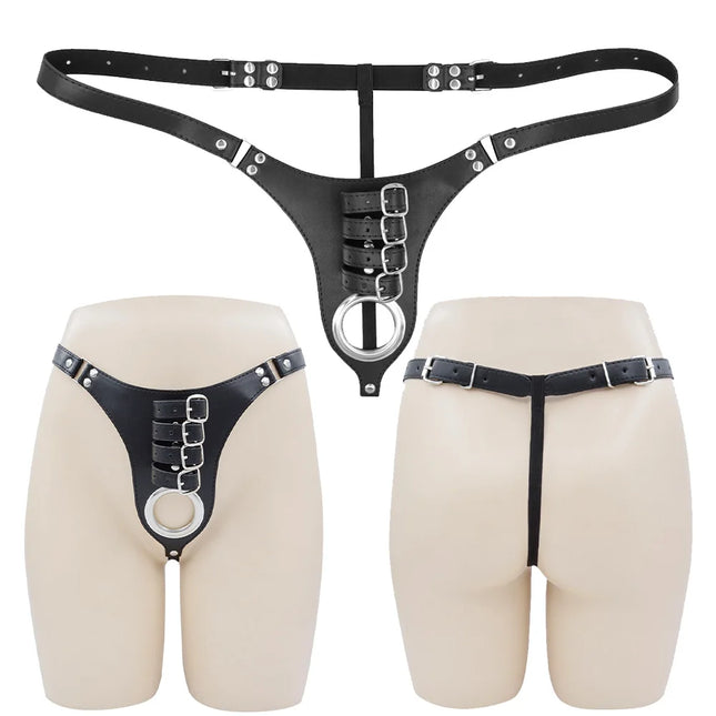 BDSM Male Chastity Belt Sextoys Chastity Cage Leather Penile Wearing Pants Penis Ring Erotic Urethral Chastity Sex Toys for Men