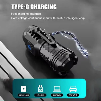 Ultra Powerful Flashlight 3Core LED Mini Tactical Flashlight USB Rechargeable High Power LED Torch With Magnet Hand Lamp Gift