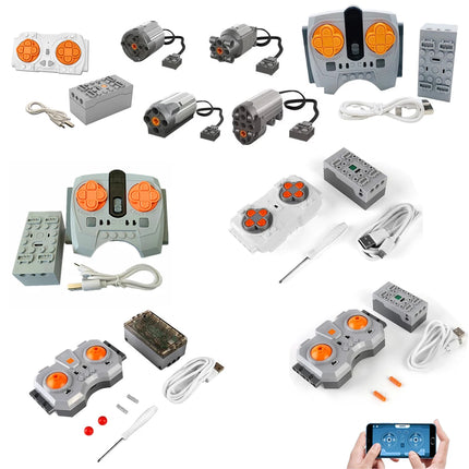Technical Motor Power Programmable 6 Channel APP Lithium Remote Controller Building Block Power Module High Power Battery bricks