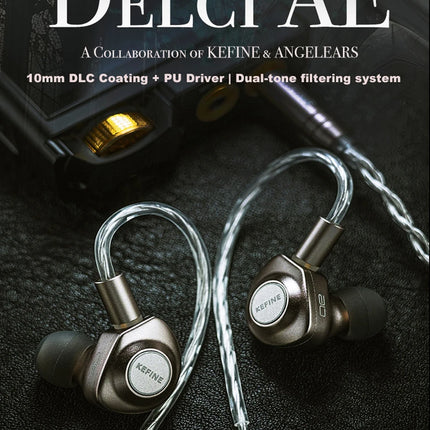 Kefine X ANGELEARS Delci AE 10mm DLC+PU Diaphragm Dynamic Driver IEMs Hi-Fi I n-ear Earphone with Two Tuning Style