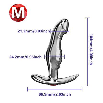 1Pcs, Metal Realistic Dildo Anchor Anl Plug, Three Sizes, Gem Base Anal Plug, G-Spot Massage, Sexual Health, Adult Sex, Sex Toys