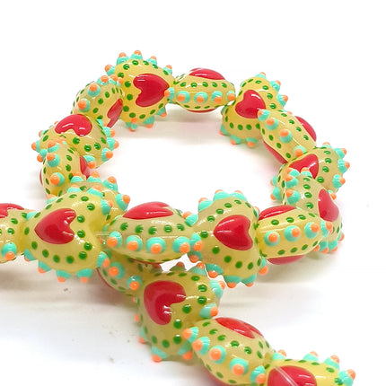 4pcs/8pcs16mm Full-hearted Color-matched Lampwork Glass Bead DIY for Jewelry Making Bracelets Earrings Necklace Gifts Accessorie