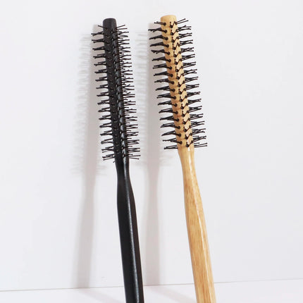 2pcs natural wooden handle cylindrical anti-static professional hair salon combs Special for real hair wigs