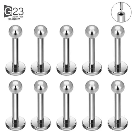 10pcs 20/18/16g G23 Titanium Piercing CZ Lip Labre Earrings set Lip Stud Ring Tragus Free Spiral Cartilage Jewelry For Women