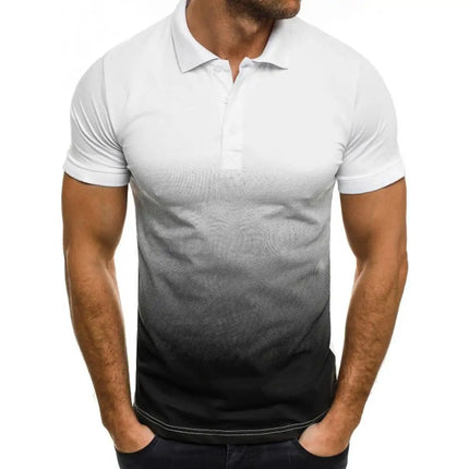 Summer Men's Polo Shirts CZ Ceska Zbrojovka Firearms Men's T-Shirts Short Sleeve Tees Gradient Color Mesh Cotton Lapel Tops S-5XL