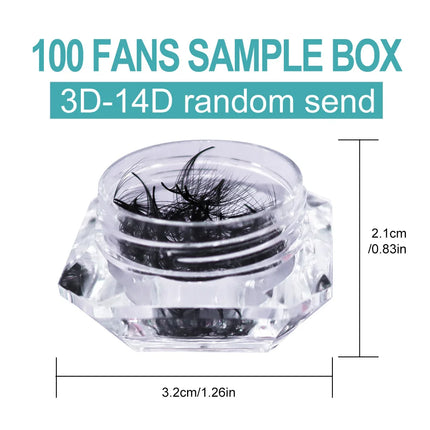 3D-20D 1000 Fans Loose Fan Lashes Eyelash Extensions Thin Pointy Base Premade Lash Fans Medium Stem Sharp Russian Volume Lashes