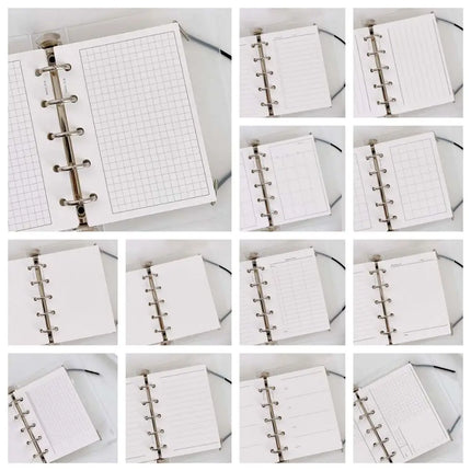 50Sheets M5 A8 Loose-Leaf Notebook Refill Paper 5-hole Line Grid Inner Refill Binder Paper Pages Daily Monthly Weekly Agenda