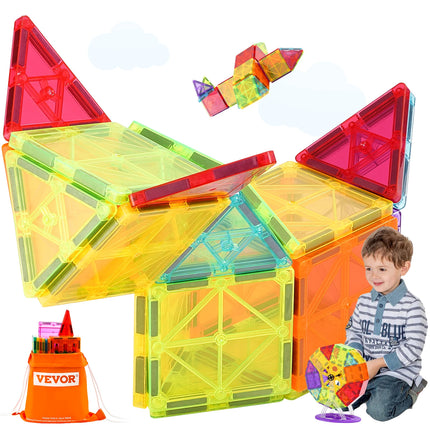 SucceBuy 180PCS Magnetic Building Blocks Construction Set Children Magnet Tiles Educational Toys for Kids Birthday Gifts