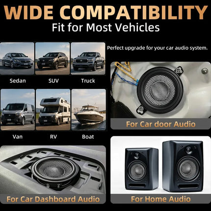 2 Pcs 3.5 Inch Midrange Bass Speaker Peak 300w 4 Ohm Carbon Fiber Basin HIFI High Power Audio Subwoofer Car Stereo Sound Speaker