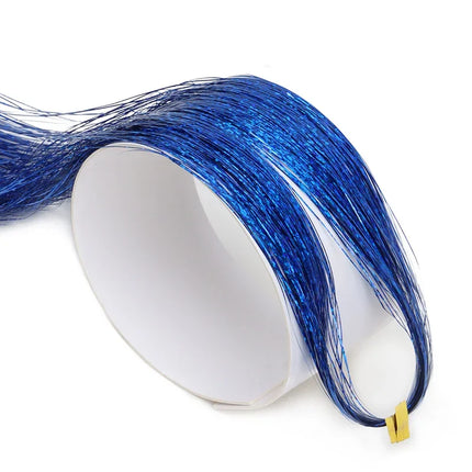 Rainbow Hair Tinsel Kit 6pcs 1200 Strands Glitter Tinsel Hair Extensions Heat Resistant Sparkling Shiny Fairy Hair Acc