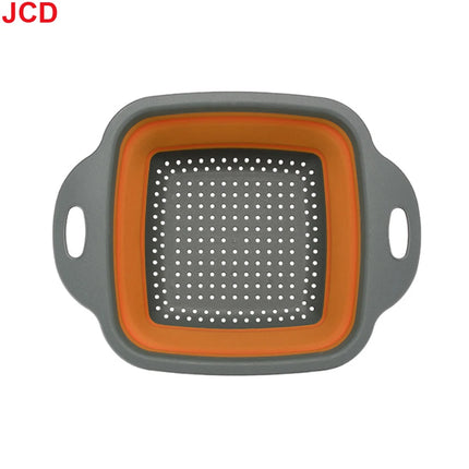 JCD 1pcs Fruit Vegetable Washing Basket Foldable Strainer Silicone Colander Dish Collapsible Drainer Filter Kitchen Storage Tool