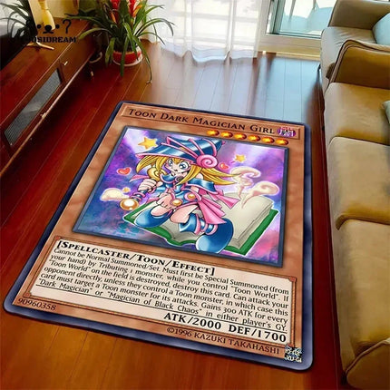 Yu-Gi-Oh Blue Eyes White Dragon Anime Non-slip Carpet Cartoon Floor Mat for Living Room Bedroom Decorative Area Rug Perfect Gift