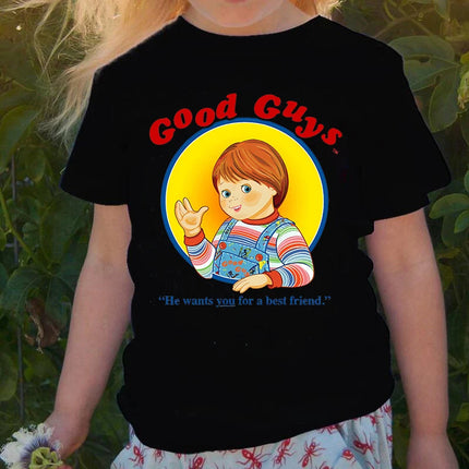 Kids Chucky Children Satan Halloween Horror Ghost Tee Manga Y2K Designer T Shirt Funny Anime Clothes Kid Girl Boy Tops Tees