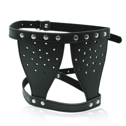 PU Leather Eye Mask Men Role Play Restraint Blindfold Masquerade Halloween Cosplay Costume Accessory
