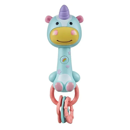 Baby Musical Rattle Toy-Light-Up Teether & Sensory Chew, BPA-Free Soft Rubber, Baby Shower & 1st Birthday Gift for 6-18 Months