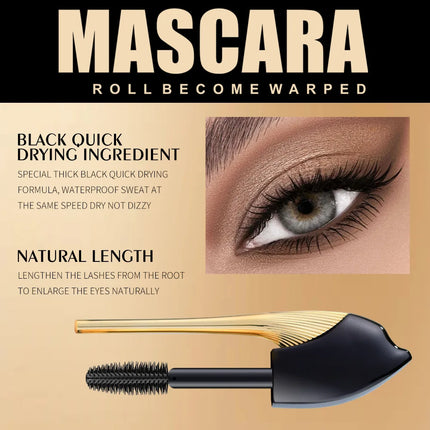4D Curling Mascara, Water-resistant and Non-creamy, for Professional Long and Lustrous Makeup.