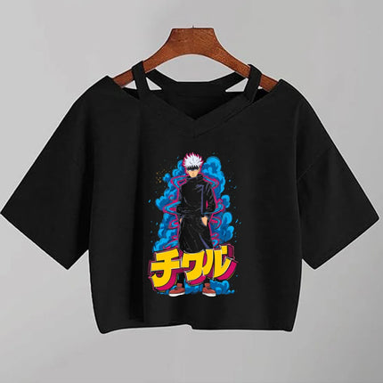 Jujutsu Kaisen Cute Crop Top Women Cropped Haut 2026  T Shirt Y2k Top   Tshirt Female