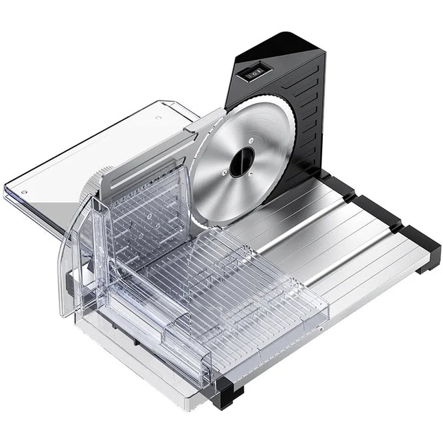 220V Electric Meat Slicer  Commercial-Grade Stainless Steel Blade for Frozen Meat/Cheese/Bacon Quiet Motor & Child Lock