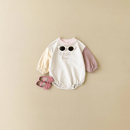 2024 Newborn Baby Romper Cotton Casual Boys Girls Jumpsuit Spring New Color Block Pullover Button Children Clothing 0-18M